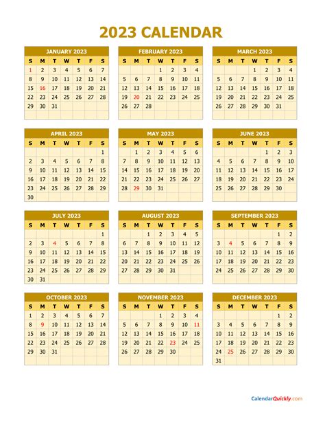 2023 Vertical Calendar Printable
